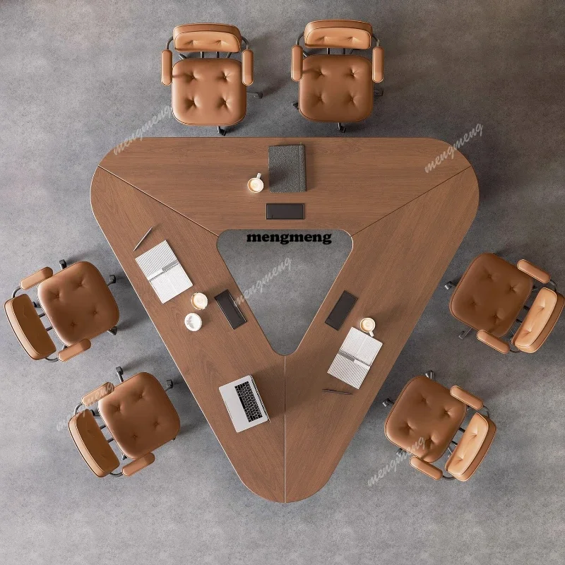 Best seller Modern solid wood triangle negotiation table conference table conference room tables Office Furniture luxury meeting