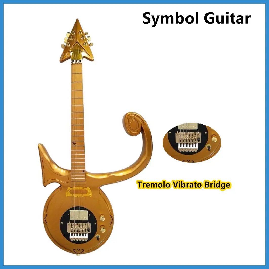 Gold Prin Symbol Guitar Gold Hardware Abstract Symbol Rain Guitar factory outlet Chinese guitars