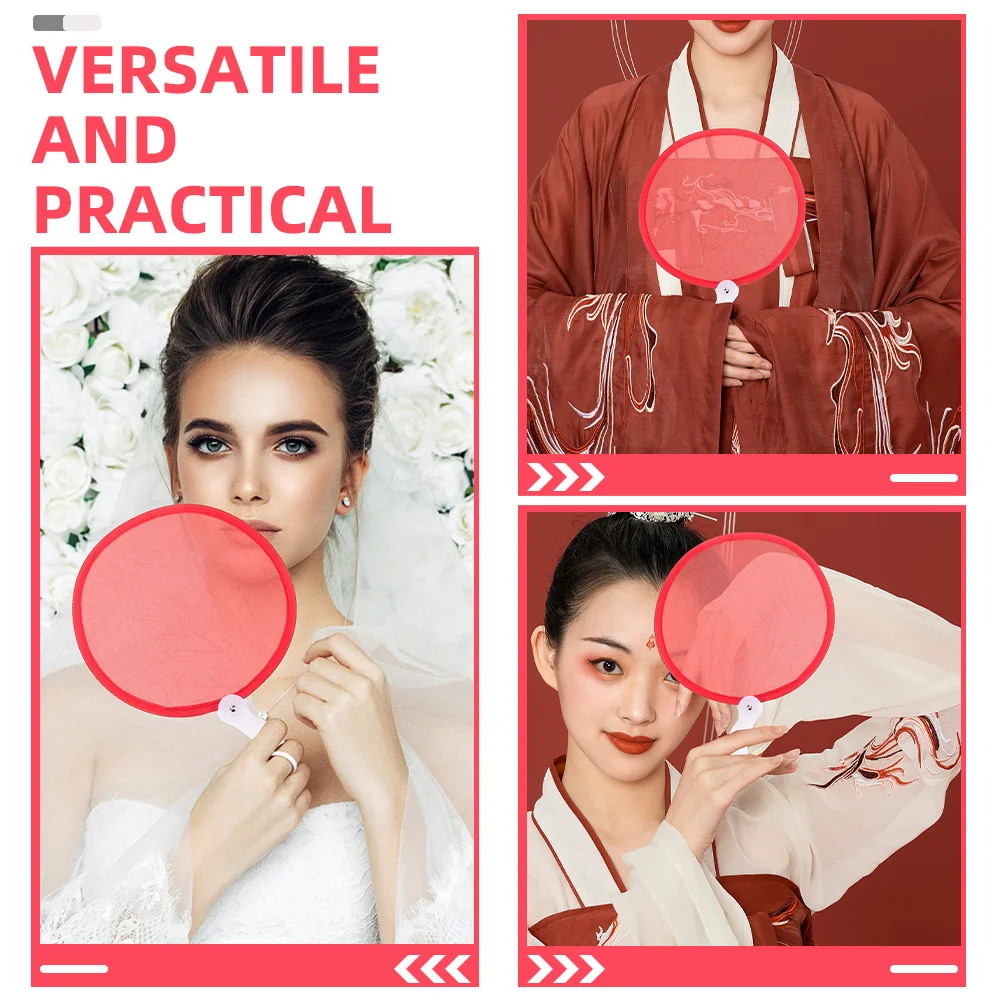 Ventilador de mão redondo dobrável durável portátil elegante decorativo para festivais de casamentos celebrações leve pequeno dobrável