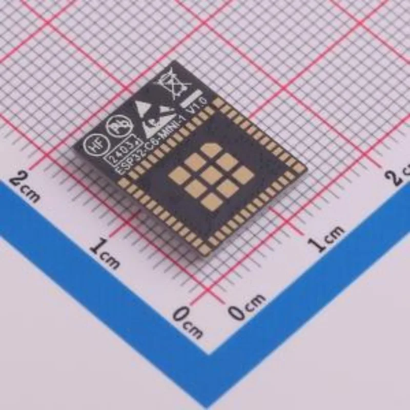 (5/10pcs) ESP32-C6-MINI-1-N4 SMD-53P 100% Original In Stock : IoT; Bluetooth: 5.3,BLE; WiFi; PCB; IEEE 802.11b/g/n; SMD; :