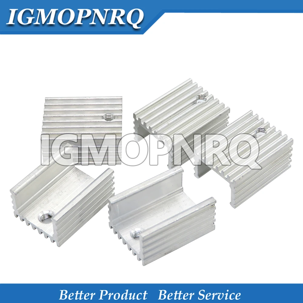 10pcs TO-220 Transistor with 15 * 10 * 20mm Aluminum Heatsink Radiator for TO220 15x10x20mm Transistors White