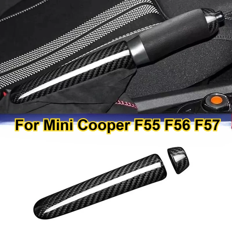 

For Mini Cooper F55 F56 F57 Real Dry Carbon Fiber 15-18 Brake Handbrake lever decoration Cover Case Body Kits handbrake cover