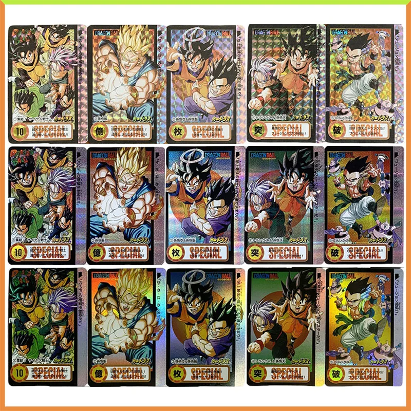 

Anime Dragon Ball DIY ACG Game Collectible Cards Gotenks Torankusu Son Goten Son Gohan Majin Buu Toys for boys Birthday Gifts