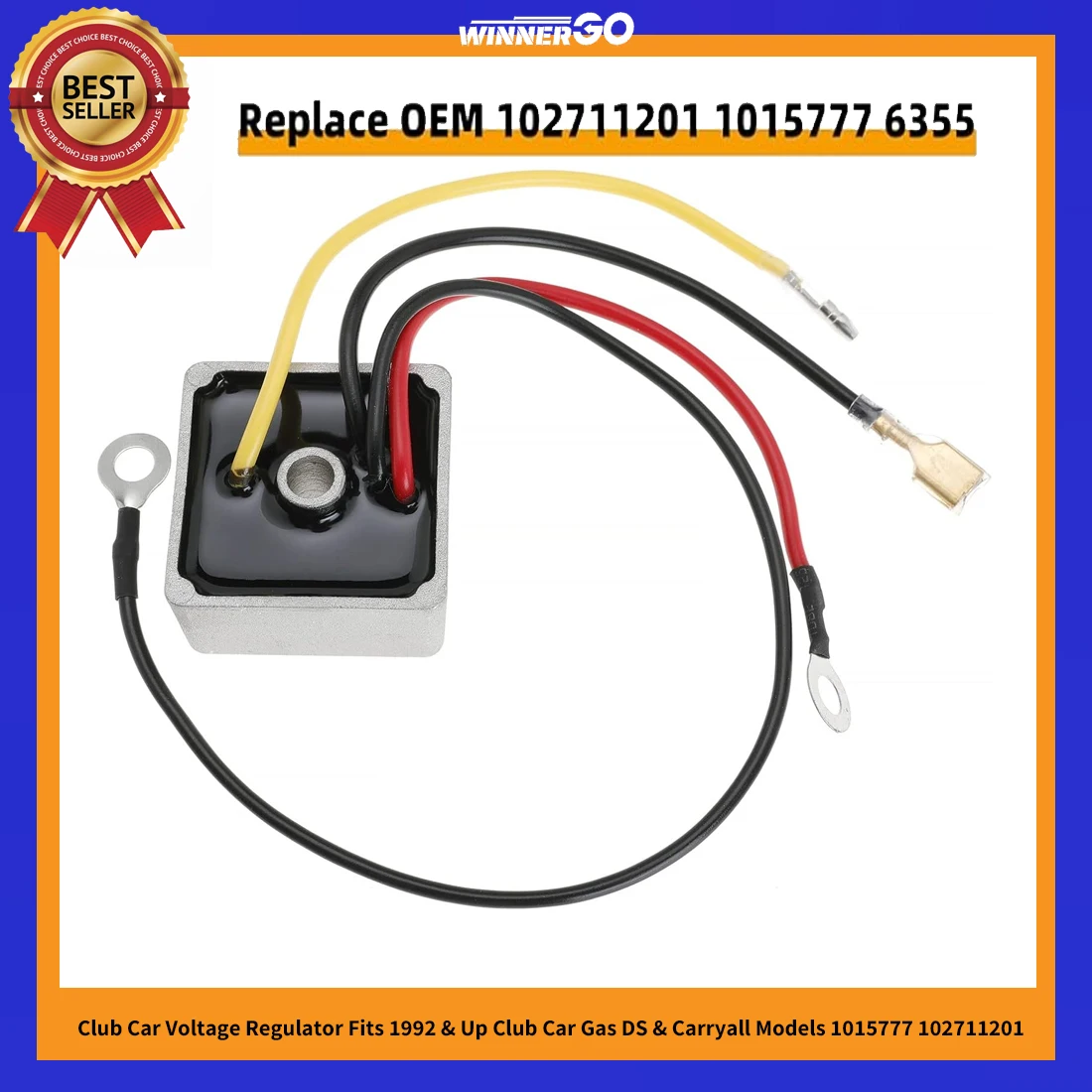 

Club Car Voltage Regulator Fits 1992 & Up Club Car Gas DS & Carryall Models 1015777 102711201 Motorcycle Parts