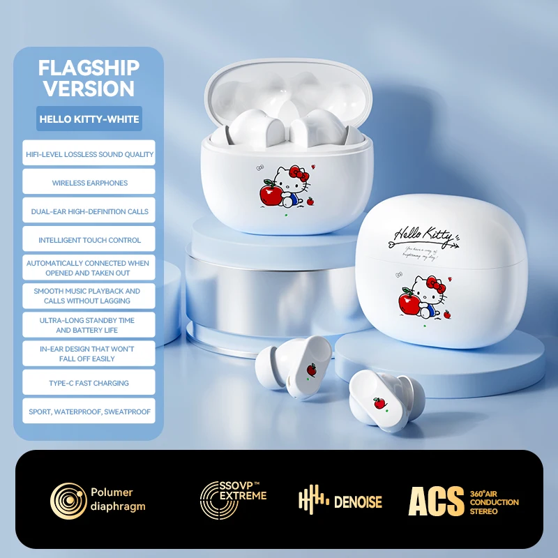 سماعات أذن TWS Q1 لطيف كورومي هالو كيتي سلسلة سماعات بلوتوث سينامورول كارتون سماعات لاسلكية للحد من الضوضاء #2