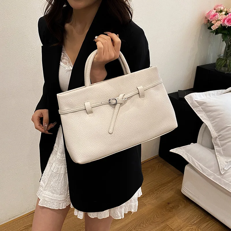 

2025 Quilted Leather Underarm Bag for Women Spacious Work Tote Adjustable Crossbody Shoulder Purse Minimalist Niche Designer