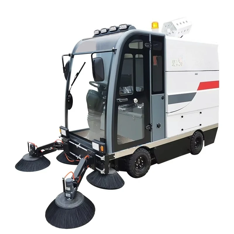 Electric Full Enclosed Sweeper Car 70cm Cleaning Width Waterproof Body Large Capacity Dust Collection Cleaning Equipment