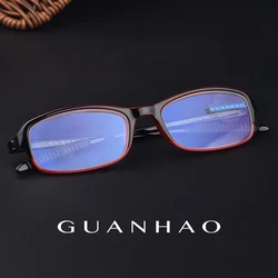Guanhao TR90 Fashion Frame Anti Blue Light Resin Lens Clear Glasses Man Women Ultra-light HD Plastic Frame Slim Reading Glasses