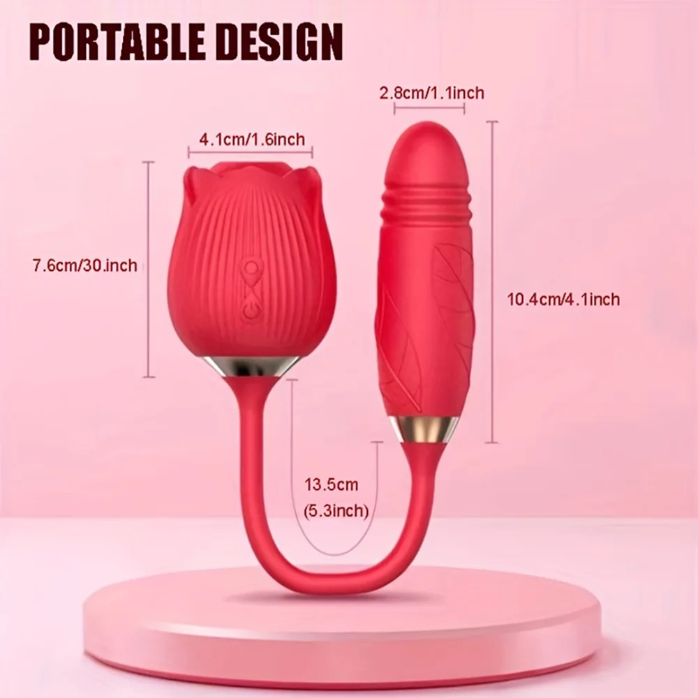 Rose-Toy-Vibromasseur de poussée de gode pour femmes, œuf, ventouse de clitoris, langue léchante, produits pour adultes, jouets sexuels de succion,