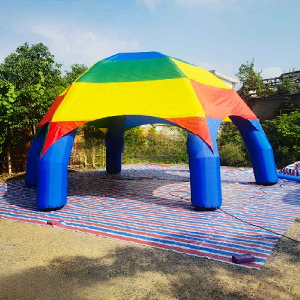 spider tent Giant colorful inflatable  (rainbow color and blue beams) Event canopy tent Party gazebo For advertising 8 meters