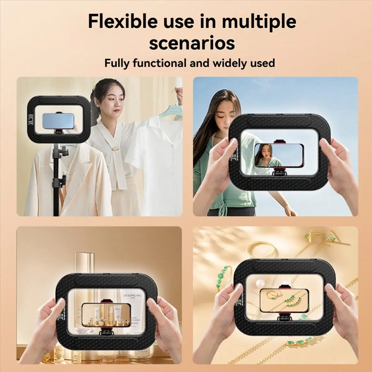 2X Handheld Ring LED Rechargeable Fill Light Portable Mobile Phone Live Broadcast Photography Desktop Selfie Light