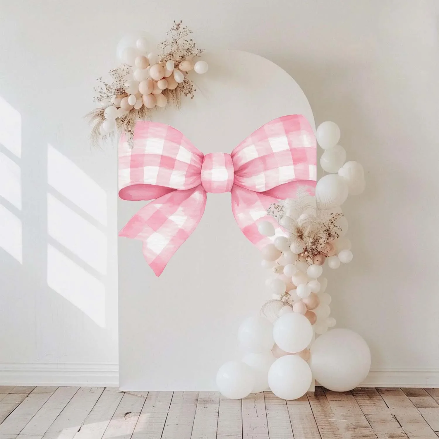

Mocsicka Backdrop Custom Covers 2-Sided Arch Pink Bow Decor Girls Children Baby Shower Birthday Party Portrait Photo Background