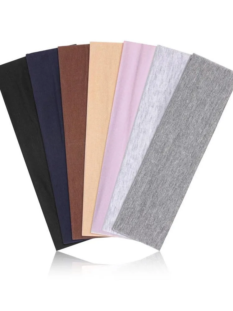 AliExpress NONE 7PCS Elastic Sports Headbands For Women Stretchy Candy-Colored Hairbands Fashion Sweatbands For Fitness Yoga Running Cycling