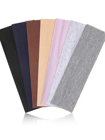 7PCS Elastic Sports Headbands For Women Stretchy Candy-Colored Hairbands Fashion Sweatbands For Fitness Yoga Running Cycling