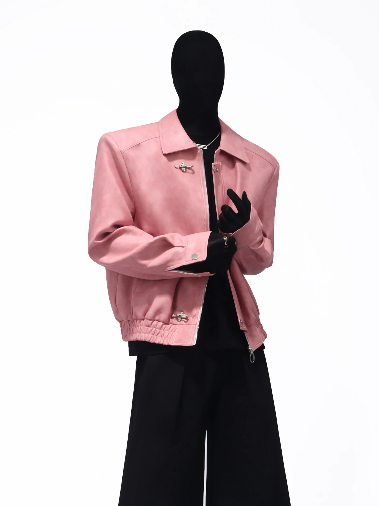 Мужчины Женщины 2025 Осень Новый Американский Стиль Ретро Куртки Самолет Пряжка Сплошной Цвет ПУ Искусственная Кожа Куртки Свободные Модные Пальто