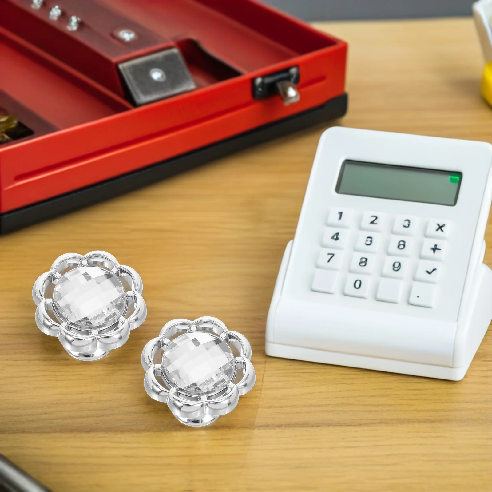 

12Pcs Flower Shape Cabinet Handles Rhinestone Decorative Drawer Pulls Kitchen Wardrobe Dresser Small Door Knobs