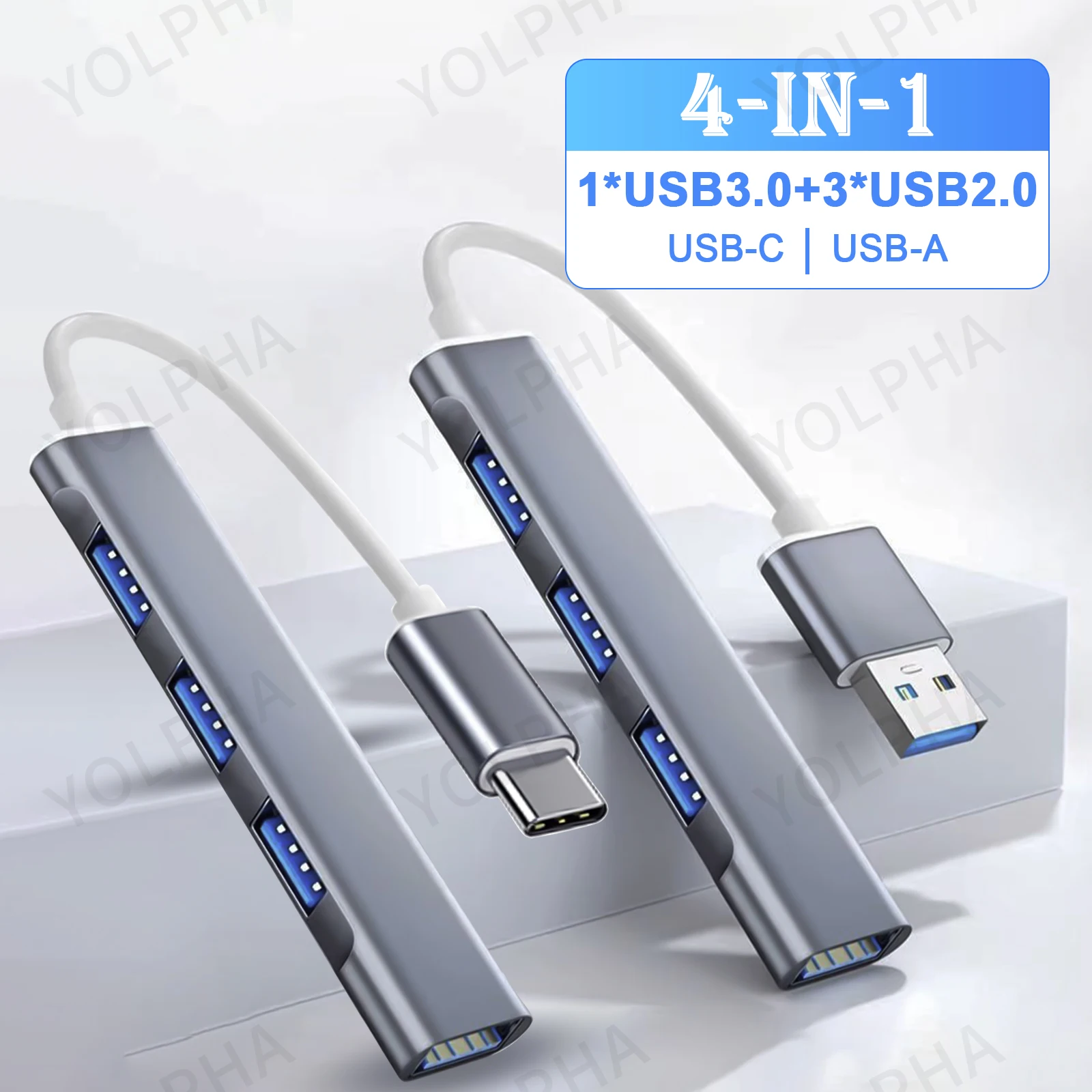 USB 3.0 Hub USB Adapter For Xiaomi Macbook 4Port USBA Splitter For Computer Laptop PC Multiport SuperSpeed Docking Station