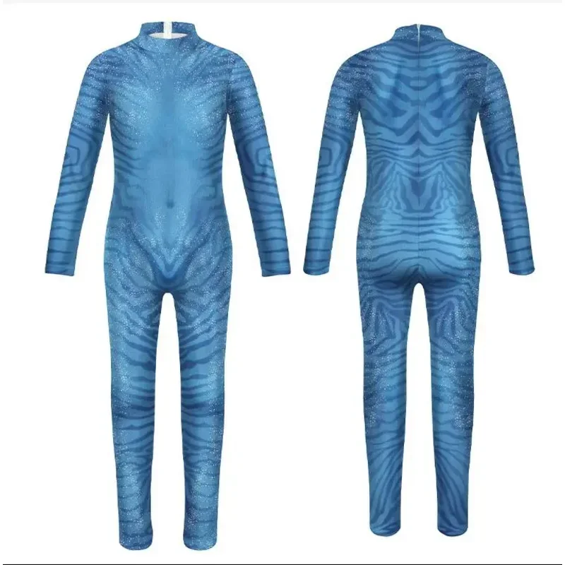 Nuovo Avatar Il Via dell'Acqua Neytiri Catsuit Avatar 2 Jake Sully Bambini Cosplay Tuta Halloween Ragazze Ragazzi Boysuit Zentai Bambino
