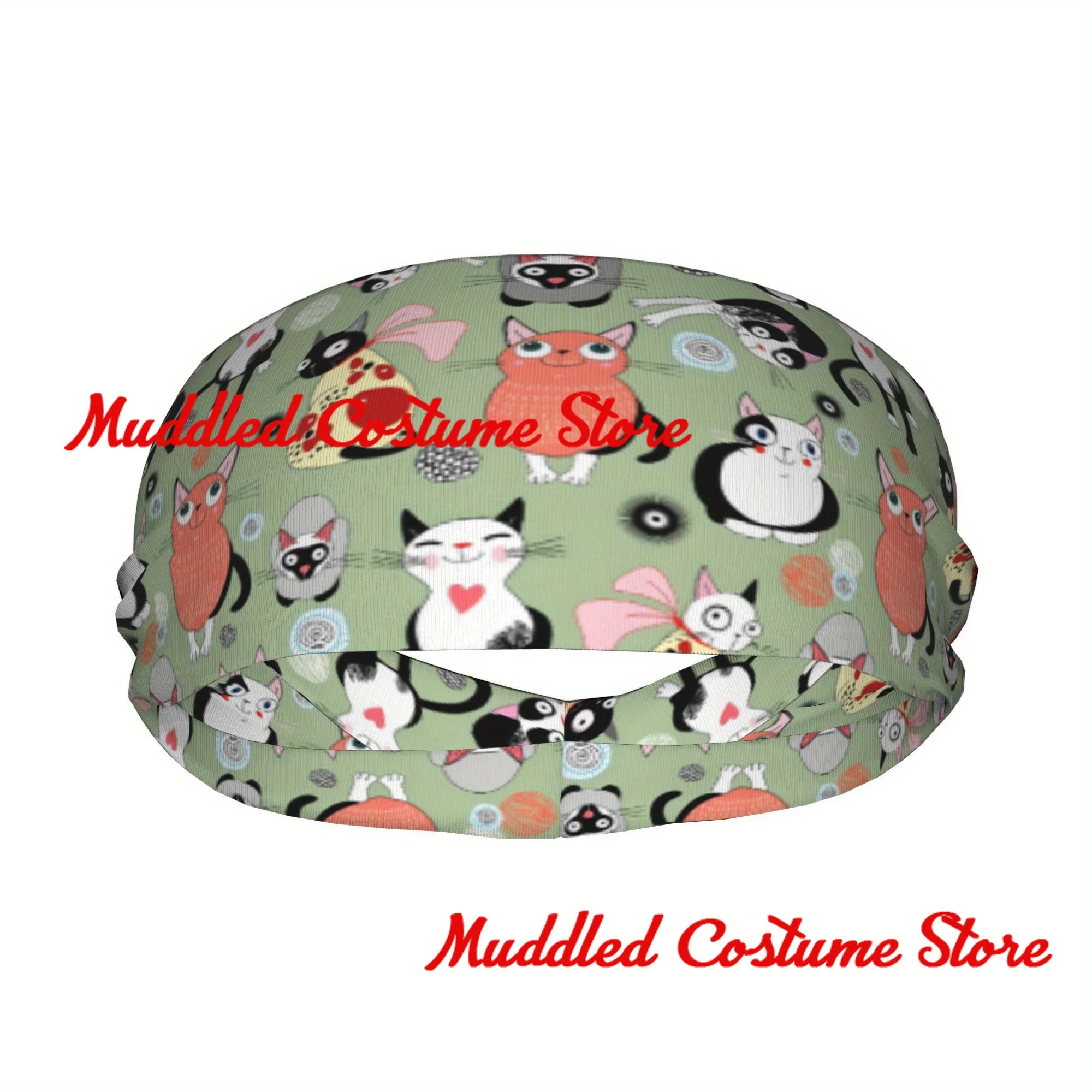 

Причудливая повязка на голову с изображением совы, кота и животного, спортивная эластичная повязка на голову для йоги и фитнеса, эластичная повязка на голову