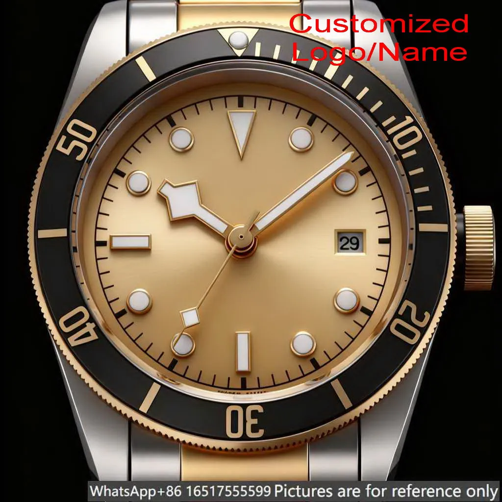 Men Automatic Mechanical Watches 42mm Luxury Style Brushed Solid 904L Steel Sapphire Black Blue Ceramic