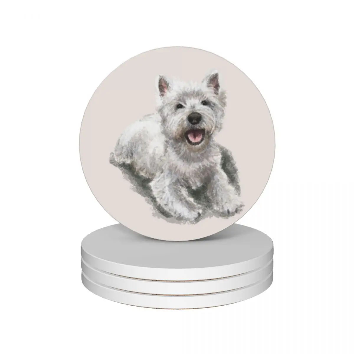 

The West Highland Terrier Ceramic Coasters (Set of 4) anti slip eat table cup pads plate Coasters