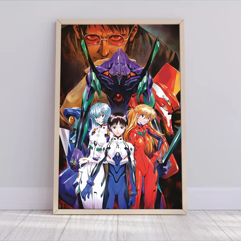 Dipinti per la decorazione della camera da letto E-Evangelion Anime Poster dipinti sulla decorazione della parete pittura su tela Wall Art accessorio per la casa