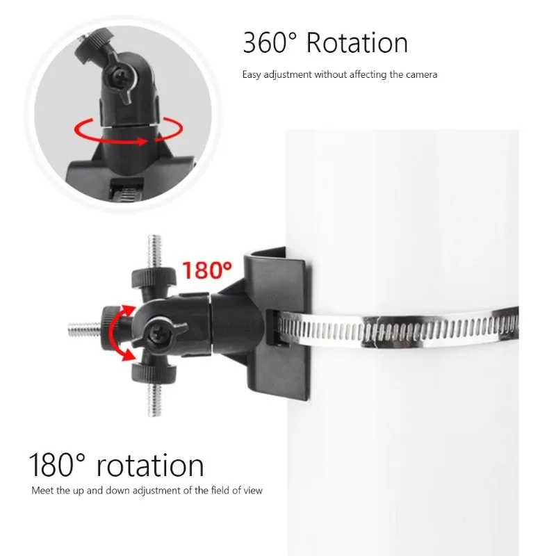 Camera Mount Pipe Mounting Bracket Adjustable Camera Mount Holder Pole Mount for Ring Stick Up Cam/Spotlight Cam/EufyCam 2C