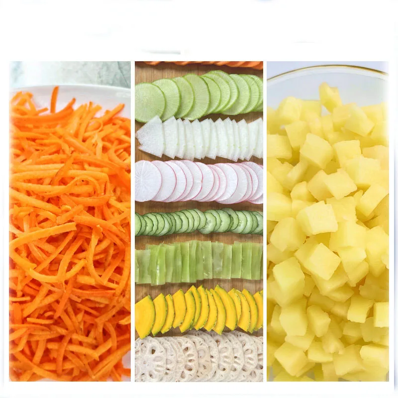Cortadores vegetais da cenoura comercial, máquinas cortadas Shredded, vegetais e frutos cortados, 110V, 220V, cantinas, hotéis e cozinhas