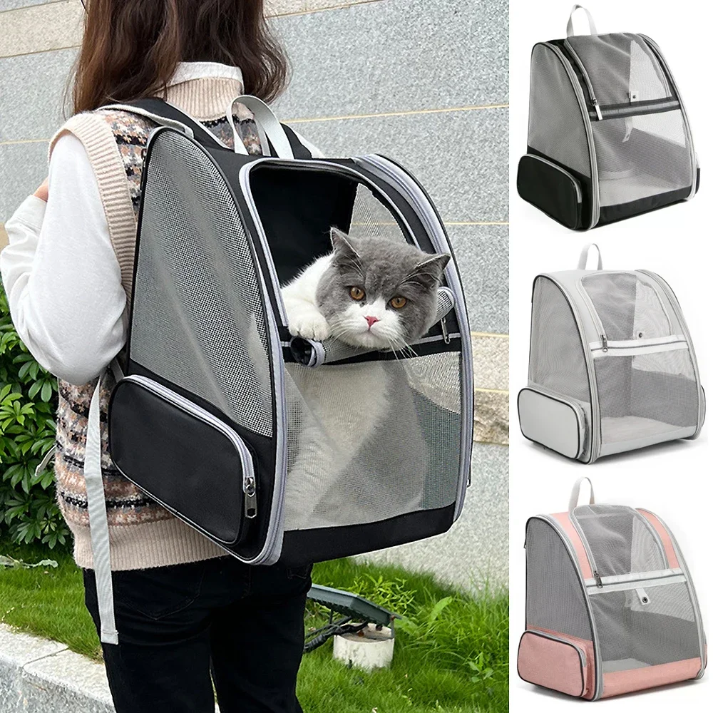 Pet Cat Carrier Bag Outdoor Travel Backpack Breathable Cat Carrying Bag Portable Transport Suitable for Cat Small Dog Within 6kg