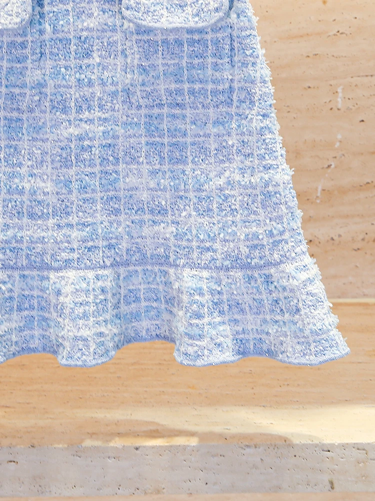 

Spring High Waist Knitted Fi Tail Dr with Knot Ele Women's Faion Dr Polyester Fiber ort Sve A-Li...