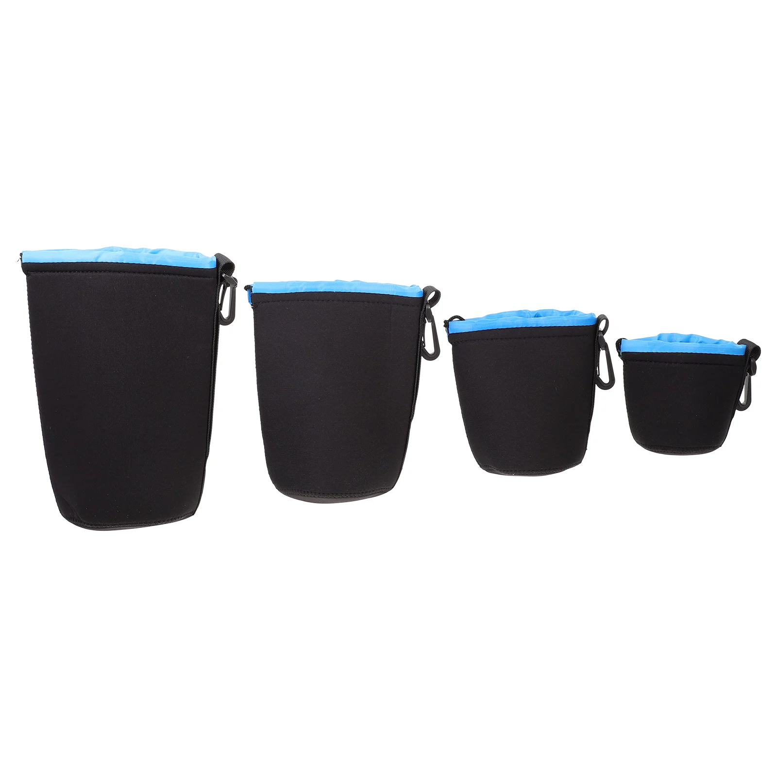 

4pcs Camera Lens Bag Neoprene Pouch DSLR Mirrorless Protect Scratch Bump Drop Portable Storage Case Small Items Photographer