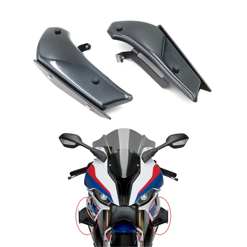 Front Aerodynamic Winglets ABS Plastic Laset Paint Windshield Fairing Wing For BMW S1000RR 2019 2020