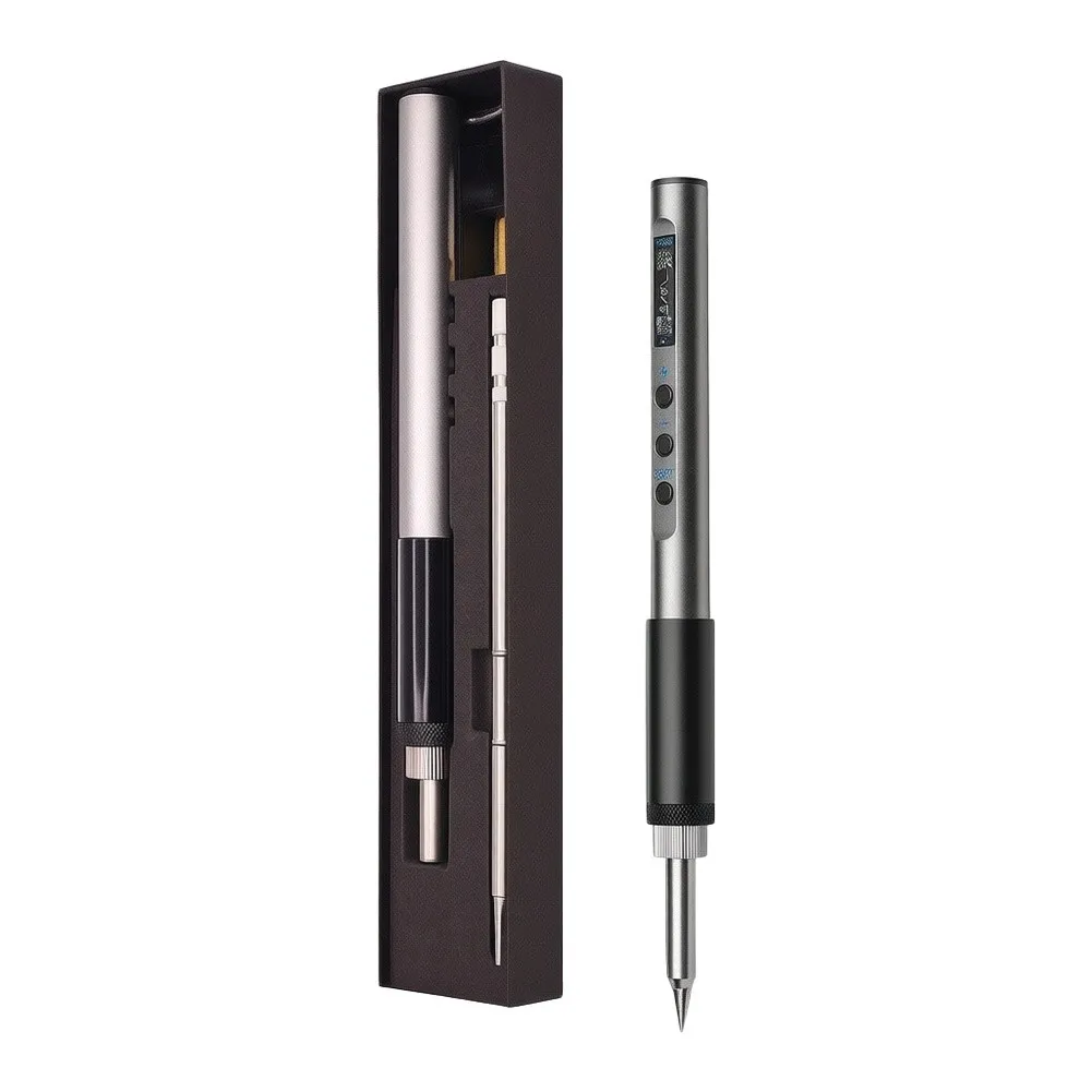 Digital T12PRO Soldering Iron 65W for pd 2.0 Support 180 to 450C for temp Range Display Stainless Steel for Soldering Tasks