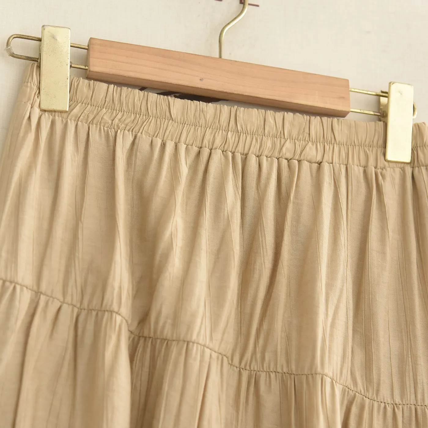 High Waist A-Line Midi Skirt Women's Khaki Pleated Slimming Summer 2026 Fashion Elegant Half-length Skirt by Unbranded 