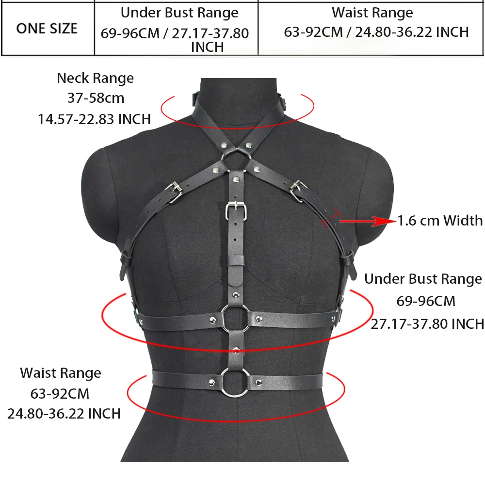 Body Harness Woman Leather Lingerie Bondage Harness Corset Sexy Fetish Wear Women Gothic Clothes Suspenders Goth Waist Belt