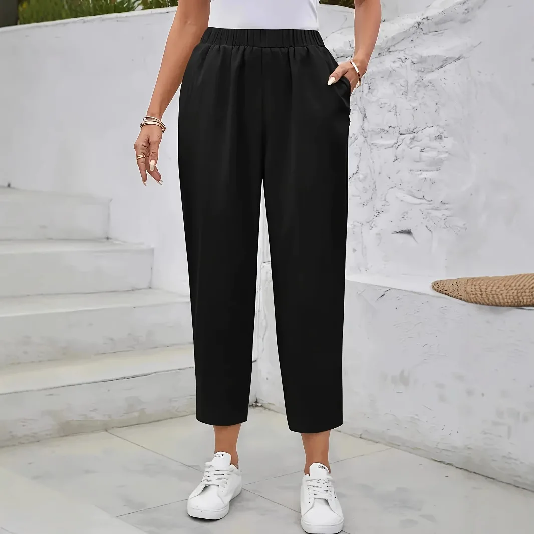 

New plus size women's loose and fashionable casual pocket pants for women