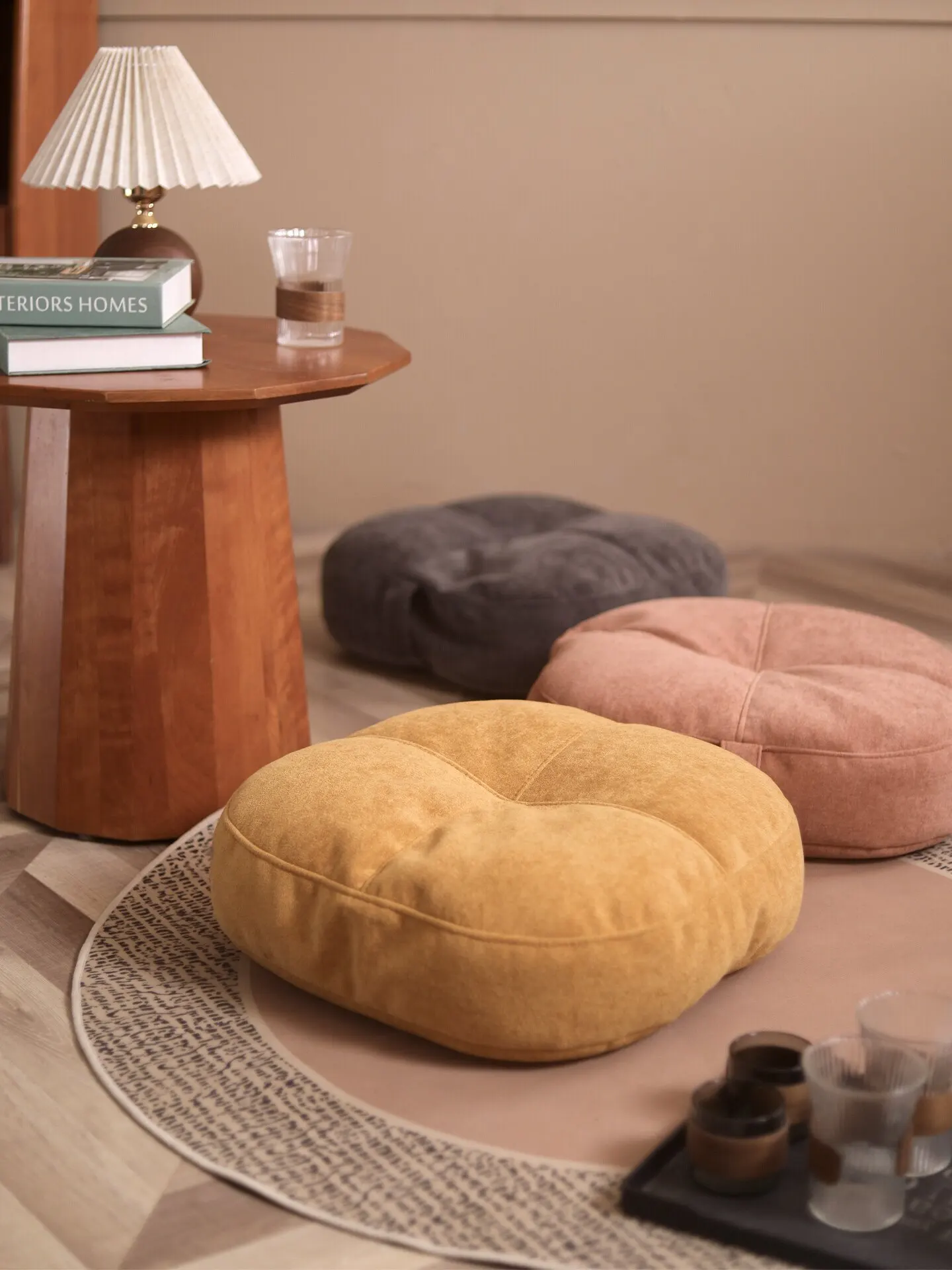 Cloth futon cushion floor meditation simple cream wind tatami mat bay window living room bedroom thickened low stool