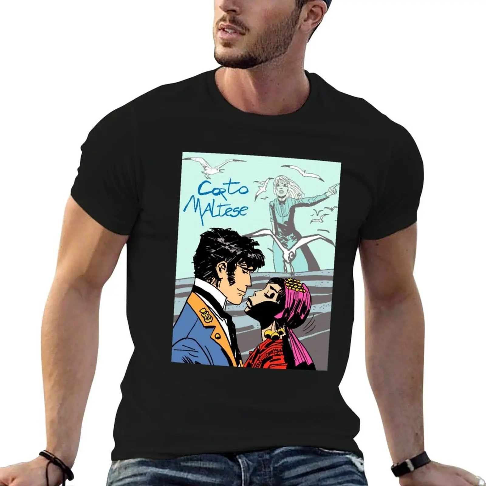 

Corto Maltese - Kissing Girl T-Shirt man graphic t shirt man t shirt cotton T-Shirt
