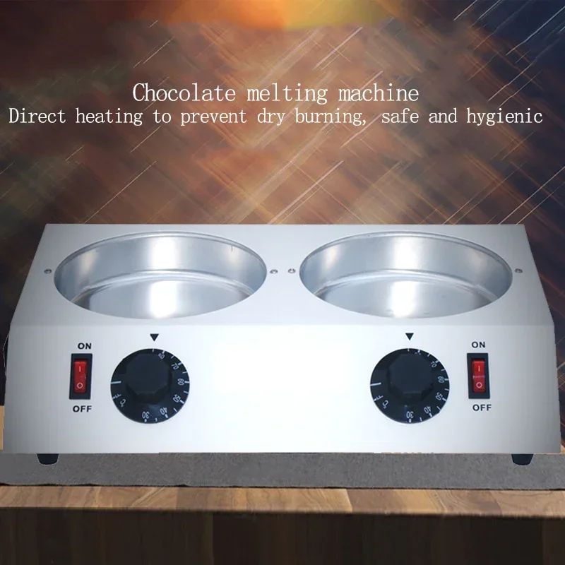 thermostatic-aluminum-non-stick-pan-two-cylinder-chocolate-melting-furnace-insulation-electric-heating-melting-machine