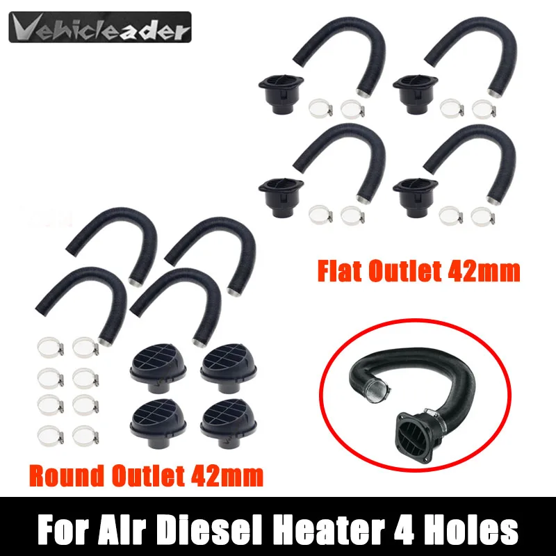 

4Pcs 42mm Car Heater Ducting Pipe 32-80cm Length Air Diesel Heater Parking Duct Air Vent Outlet Hose For Webasto Eberspacher