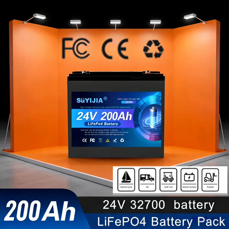 

24V 32700 100Ah-200Ah LiFePO4 Battery has built-in 200A rechargeable Ferrous Lithium Phosphate Solar Off-grid Battery.
