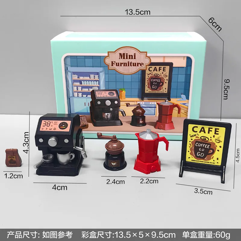 Machine à café Miniature, accessoires pour maison de poupée, modèle Miniature, petits ornements de poche, jouets d'assemblage