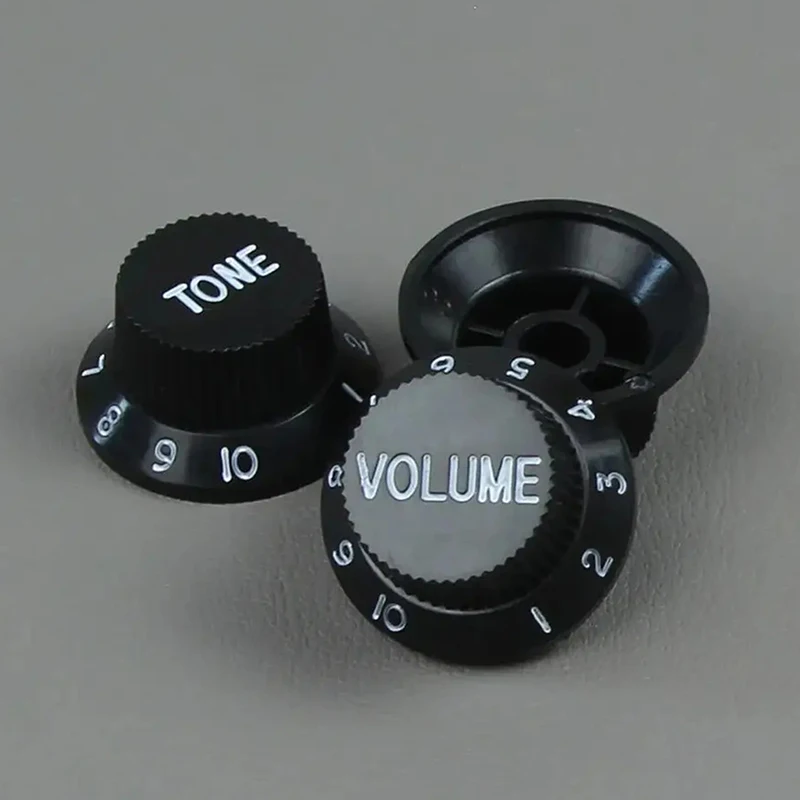 2PCS Plastic ST Guitar Knobs 2T1V Volume Tone Control Knobs Top Hat Caps Buttons Electric Guitar Parts