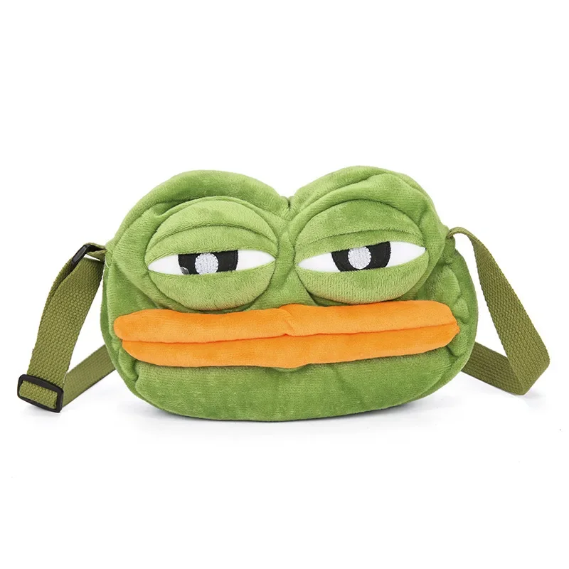 Women funny ugly frog crossbody bag plush cute frog shoulder bag big mouth creative small mobile phone bag female