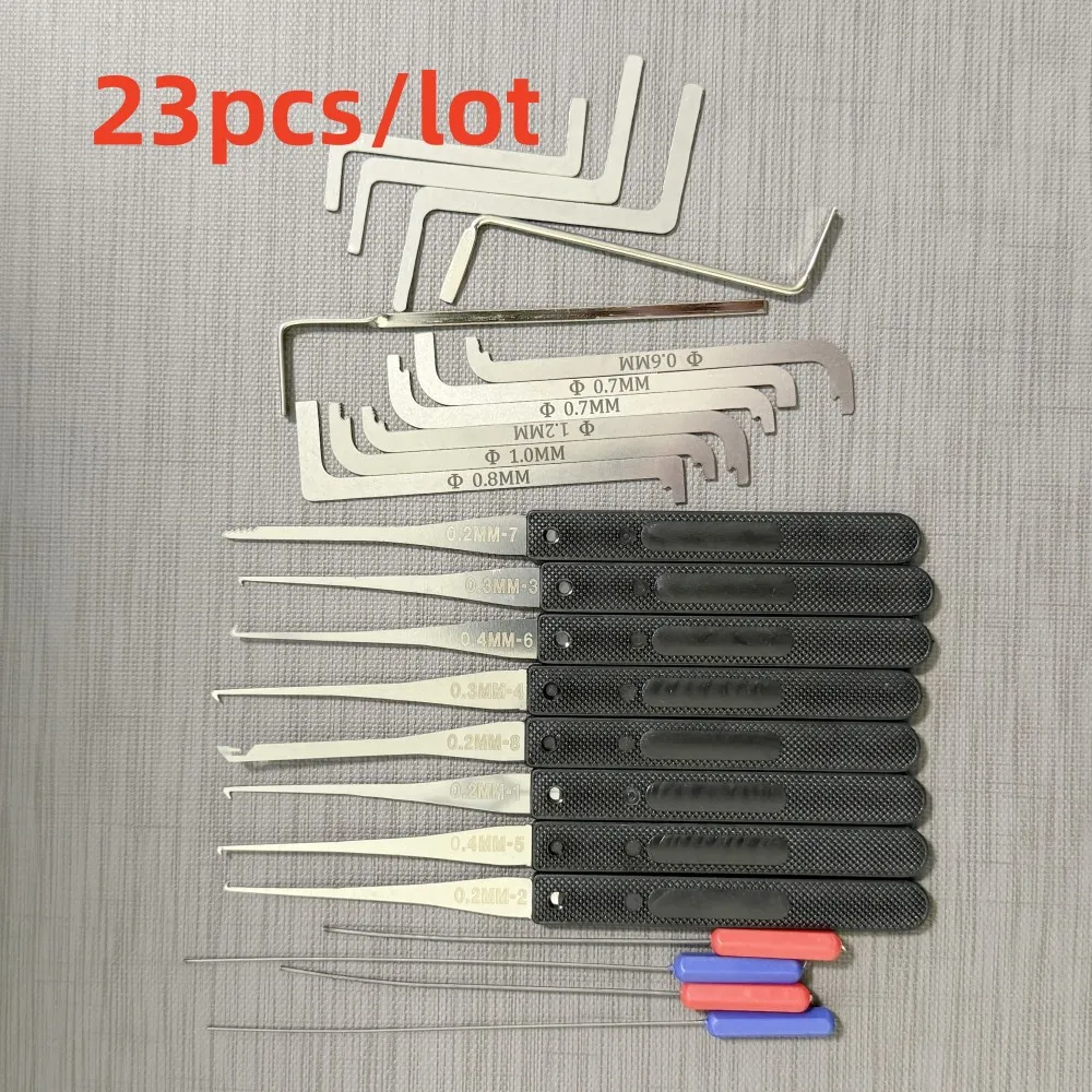 23pcs/lot Extractor Opener Locksmith Tools for Key Removal  Broken Key Extraction Tool Set Double-Head Tension Wrench tool