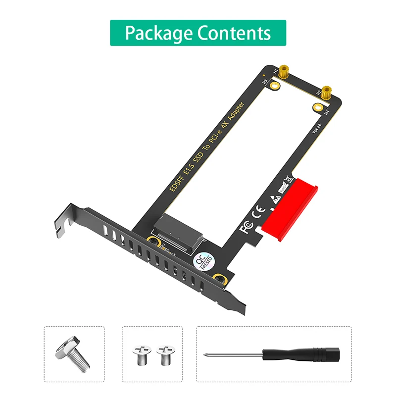 Nowy adapter EDSFF EDSFF E1.S na kartę rozszerzeń PCI Express 4.0 X4, wspornik, obsługa grubości 9,5/15/25 mm, E1.S SSD PM9A3 PM9D3 P5801X — zdjęcie produktu 6