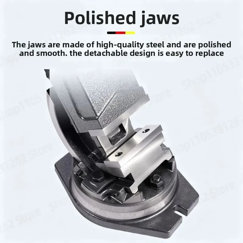 Heavy Duty Tilting Machine Vise, Precision Angle Vise with 360° Swivel Base for Milling Drilling3/4/5/6 Inch