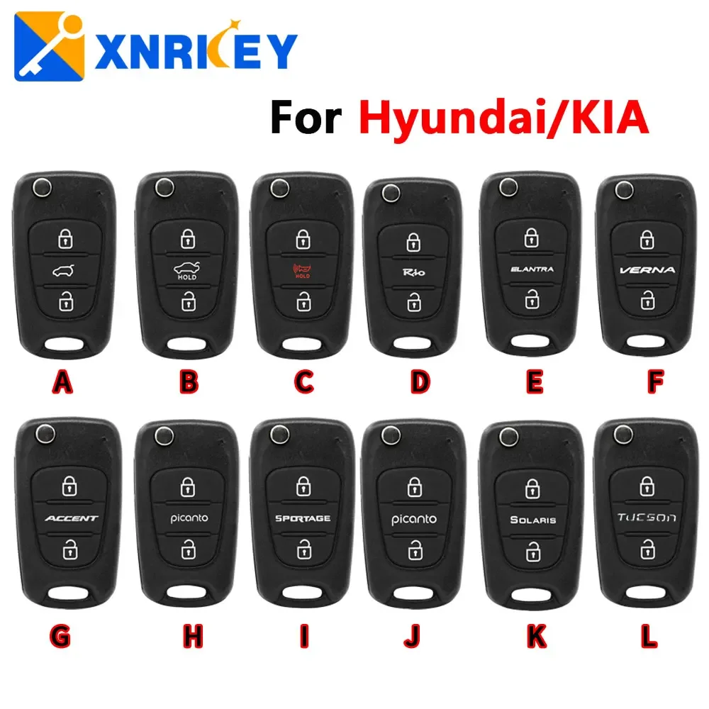 XNRKEY 3 Button Flip Remote Car Key Shell Fob for Hyundai Kia Bongo Key Case Cover with TOY40 Blade