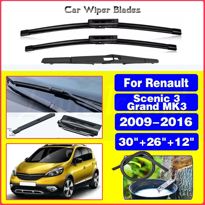 

Car Front Rear Windshield Windscreen Wiper Blades Set For Renault Scenic 3 Grand MK3 2009 2010 2011 2012 2013 2014 2015 2016