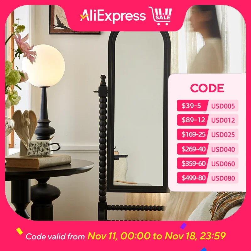 

Деревянное подвесное зеркало для девочек, качественное скандинавское напольное зеркало для спальни, гостиной, художественные зеркала для всего тела, эстетические украшения для дома Espejo